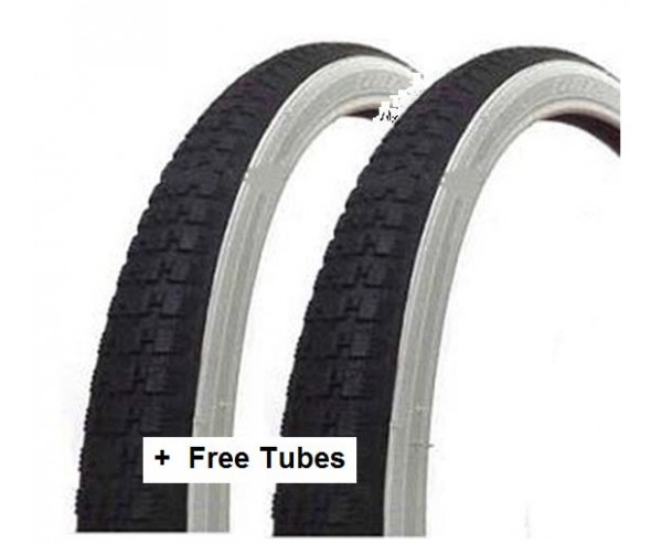 26 inch white wall bike tires