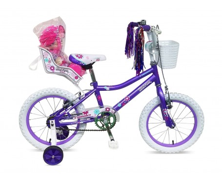 Dawes Lottie 14 Wheel Girls Kids Childrens Bike Bicycle Lightweight Alloy Single Speed Pink With Stabilisers Age 4+